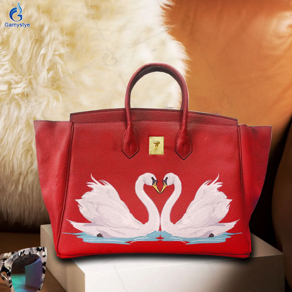 Swan Print Pattern Crossbody Bags