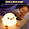 DoDo Duck Night Light, Cute Duck Lamp, Rechargeable Dimmable Nightlight, Silicone LED Bedside Lamp Nursery Touch-Sensitive 4