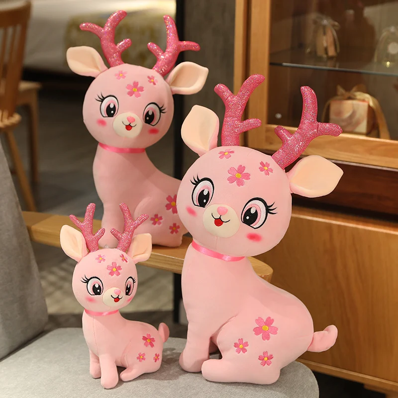 

33cm/53cm Cute Deer Plush Animal Stuffed Toy Soft Plushie Kawaii Sika deer Doll Toys for Children Girls Birthday Gift Home Decor