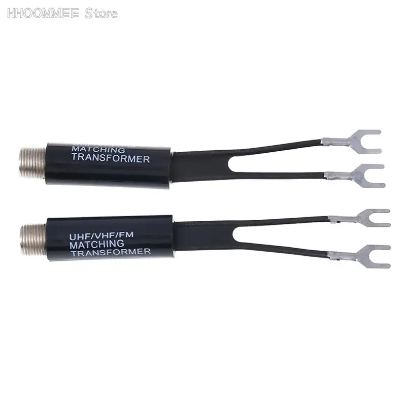 2Pcs Transformer Adapter UHF/VHF/FM/TV F Cable 75-300 Ohm Balun Antenna Matching