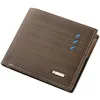 Business Men's Short Wallet Microfiber Synthetic Leather Short Wallets Men Stripe Male Purse Coin Pouch Multi-functional Cards 2