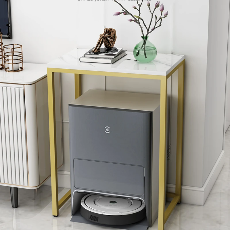 Drinking water dispenser rack next to TV cabinet, living room, sofa side table