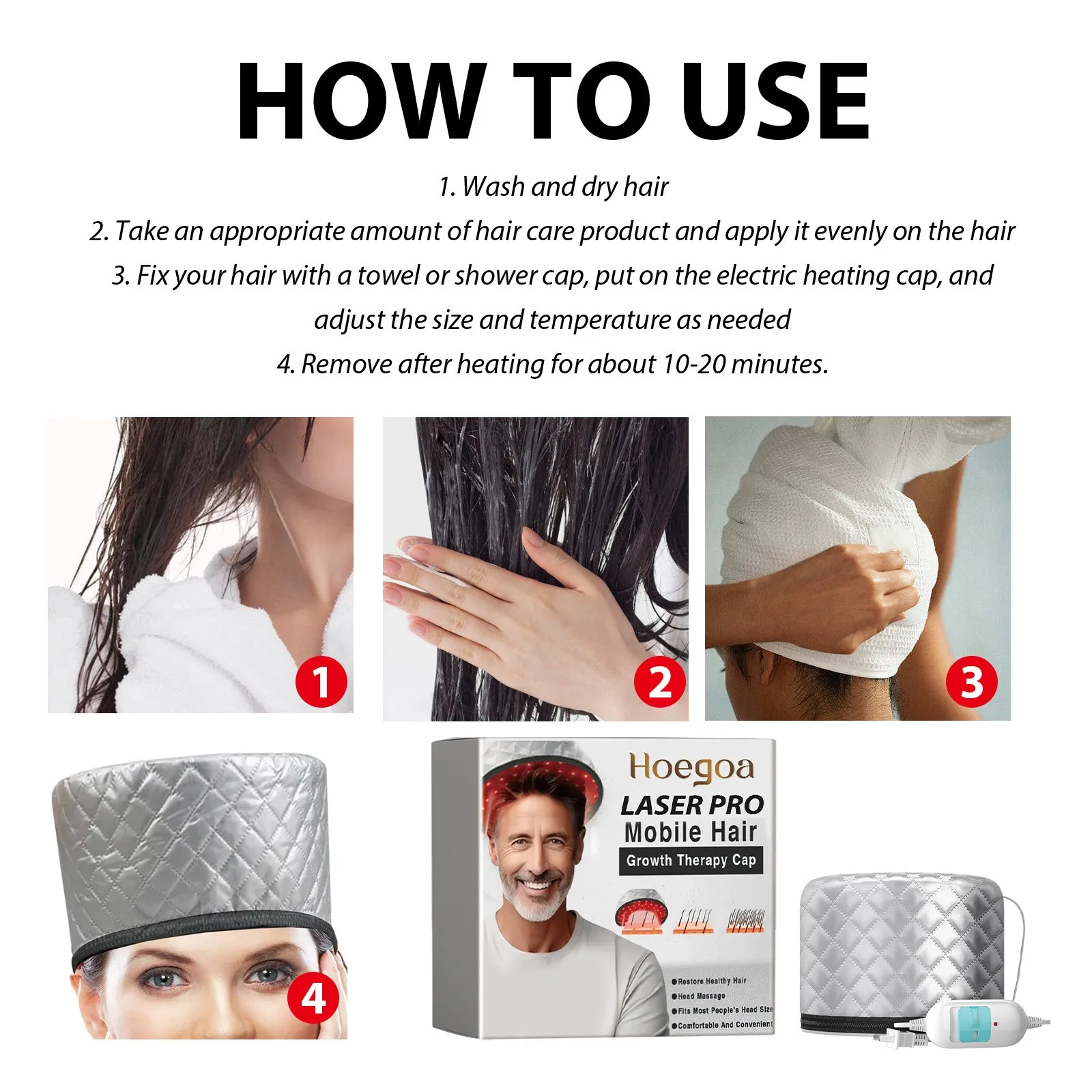 غطاء علاج تساقط الشعر بالأشعة تحت الحمراء