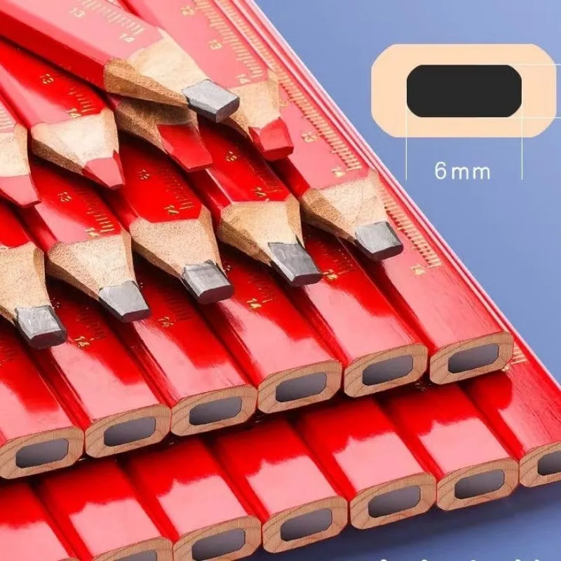 3/5/10pcs Octagonal Square Red Pencil Set Carpenter Woodworking Drawing Tools Carpentry Specific Octagonal Square Pencil drawing set,drawing pencils