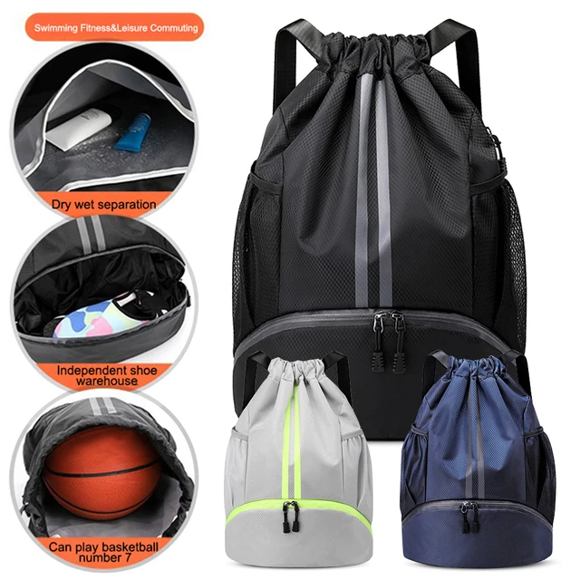 Mochila de gran capacidad con cordón para hombre, bolsa de gimnasio  impermeable, ajustable, de baloncesto, bolsa deportiva con cordón,  accesorios de gimnasio - AliExpress