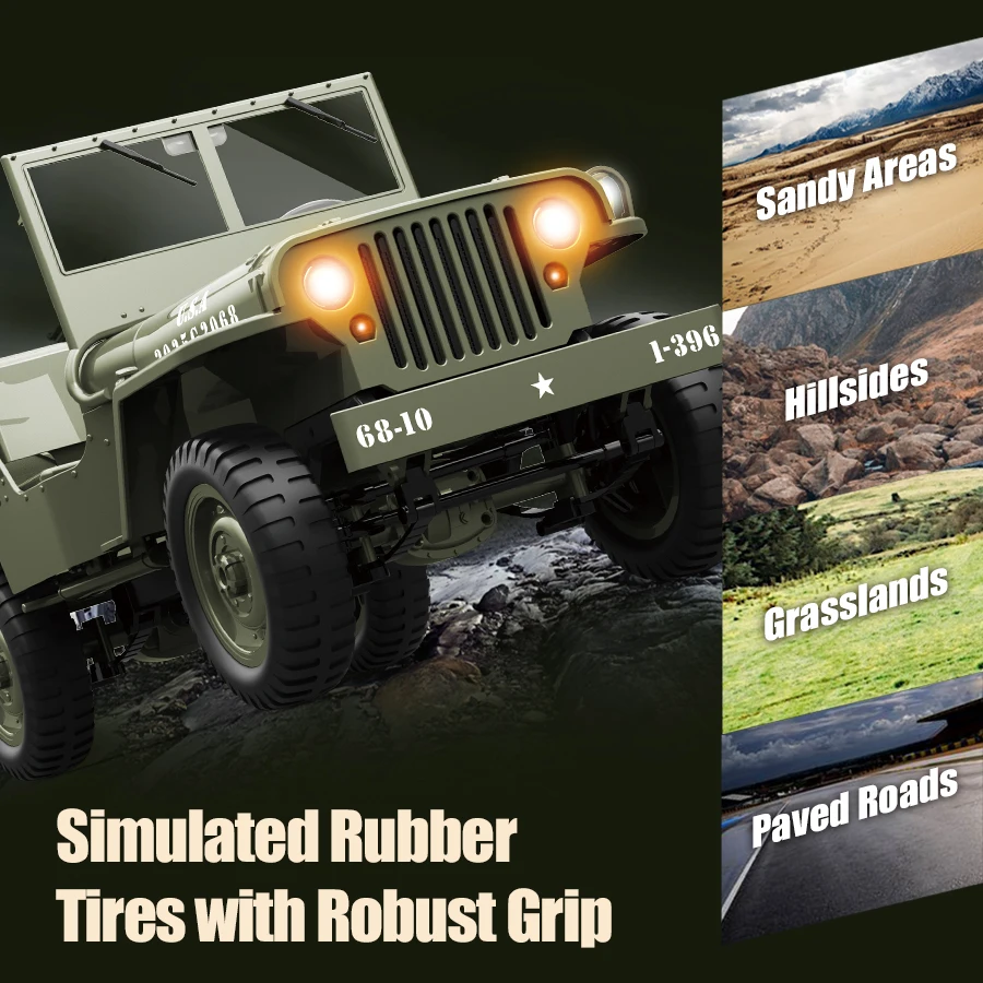 JJRC C8815 1:10 RC CAR Jeep Off Road Vehicle MB Multi Purpose Vehicle War Transport Rc truck 2.4G 4WD Simulation Climbing Car 3