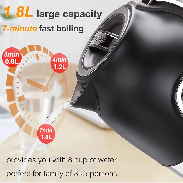Heat Preservation 220V Stainless Steel Home Intelligent Automatic Constant  Temperature Electric Kettle1800ML Water Boiling Pot - AliExpress