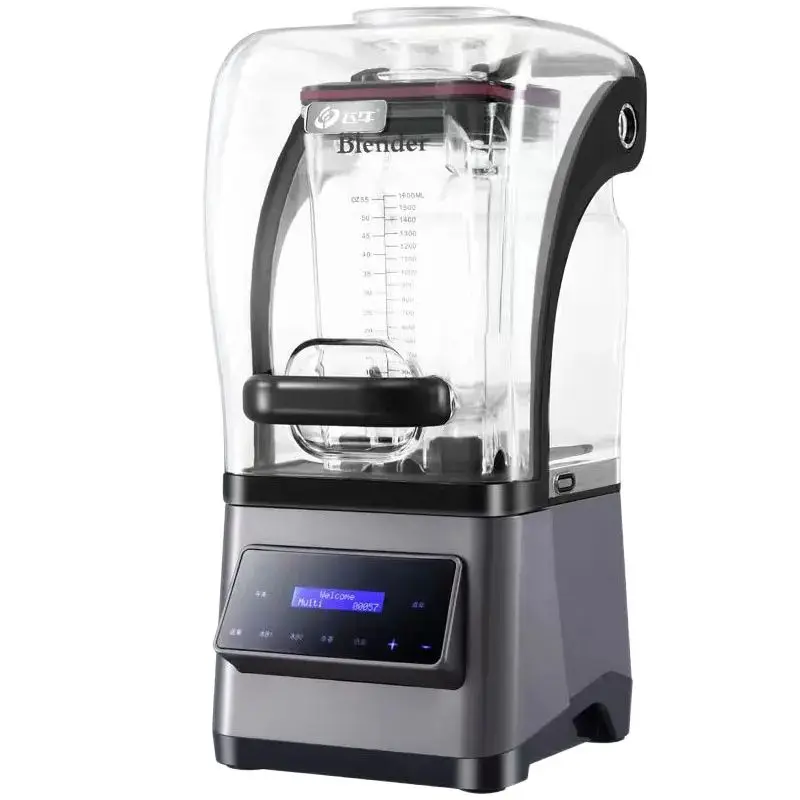 1.6L Ice Crusher Touch Latte Di Soia Succo Di Frutta Regolazione Temporizzazione Isolamento Acustico Con Coperchio Milk Tea Shop Smoothie Machine