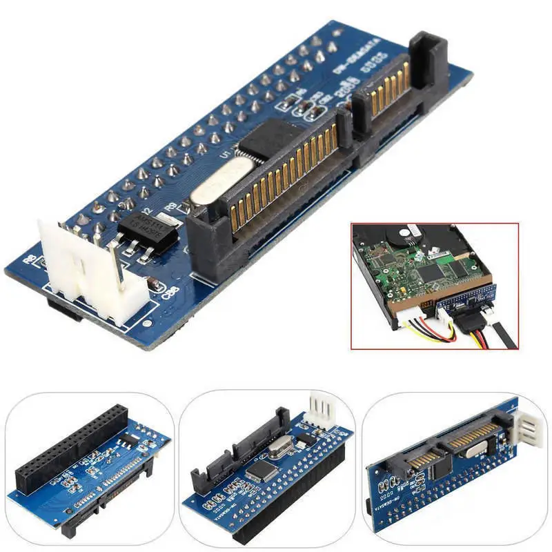 Tarjeta convertidora IDE a SATA para HDD de estilo antiguo de 3,5 pulgadas, escritor de CD, puerto paralelo a puerto Serial, adaptador extendido