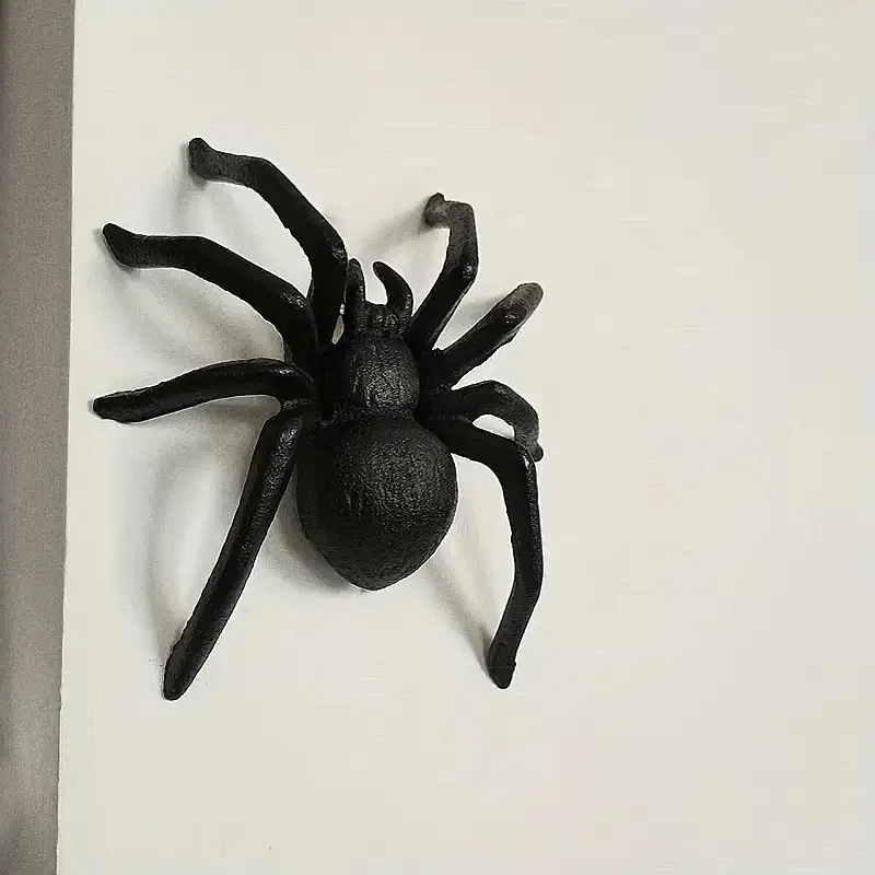 Cast Iron Black Spider Statue for Home Wall Decoration