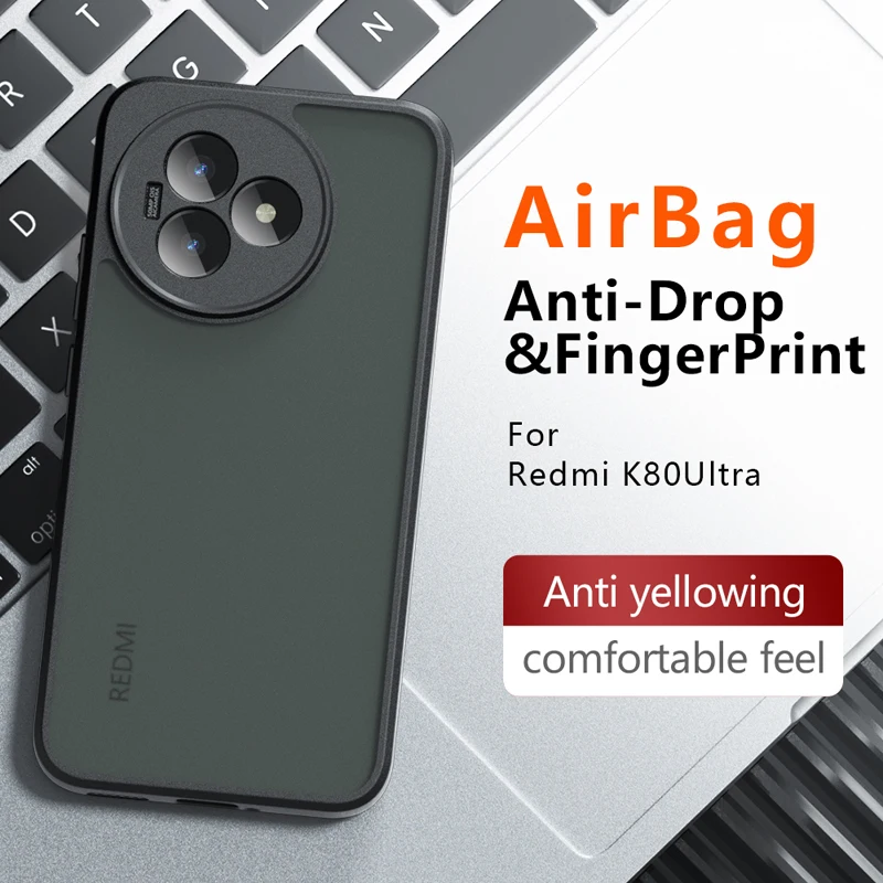 Shockproof Frosted Skin Feel Matte Case - Anti-fingerprint Transparent Cover
