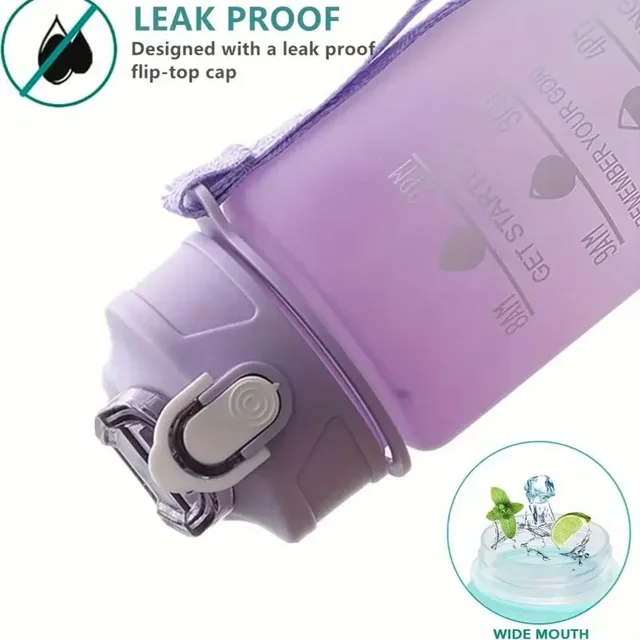 900ml Leakproof Water Bottles with Times To Drink and Straw Motivational Drinking Sports Water Bottle for Fitnes Gym Outdoor 5