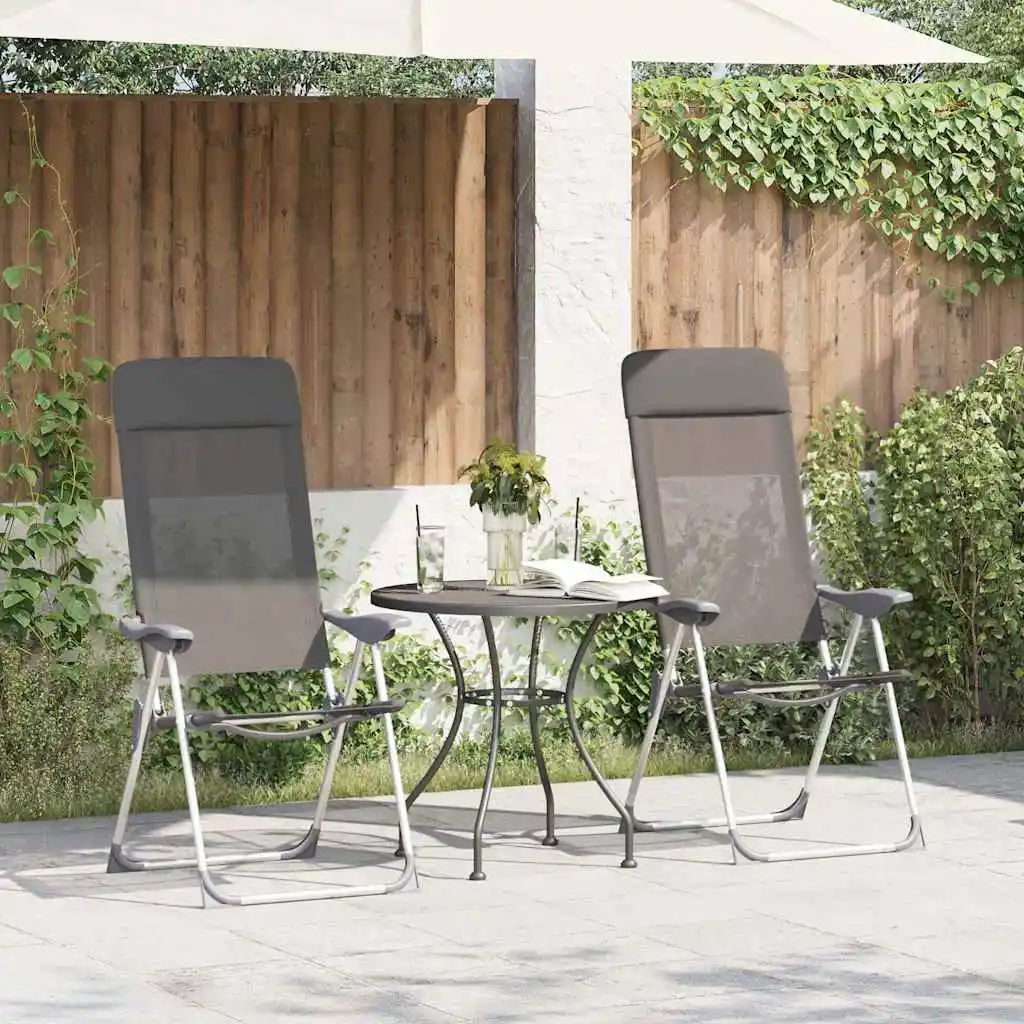 Lot 4 chaises camping pliables grises aluminium légères durables stables pour pêche, chasse et voyage