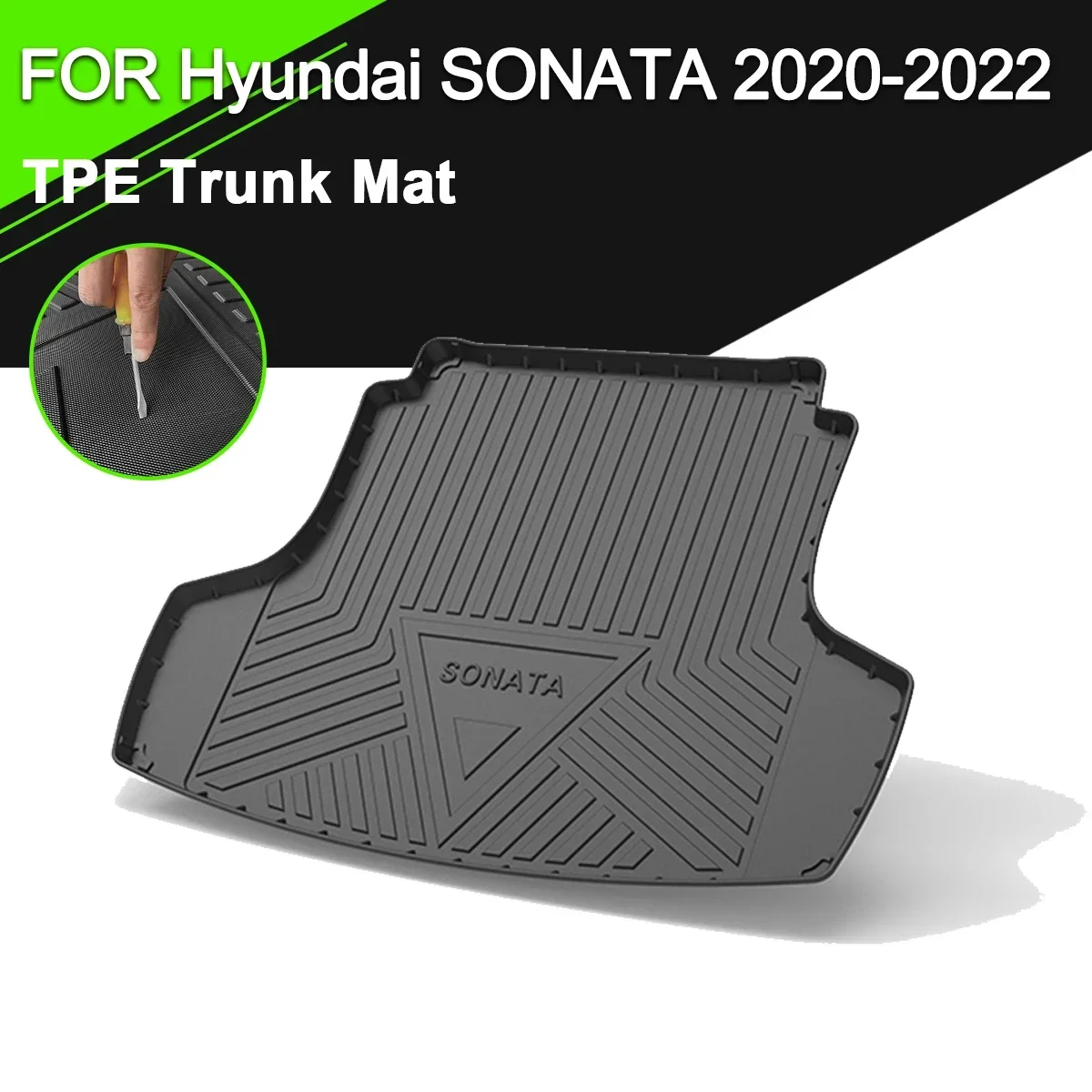 

Car Rear Trunk Cover Mat TPE Waterproof Non-Slip Rubber Cargo Liner Accessories For Hyundai Sonata 2020-2022