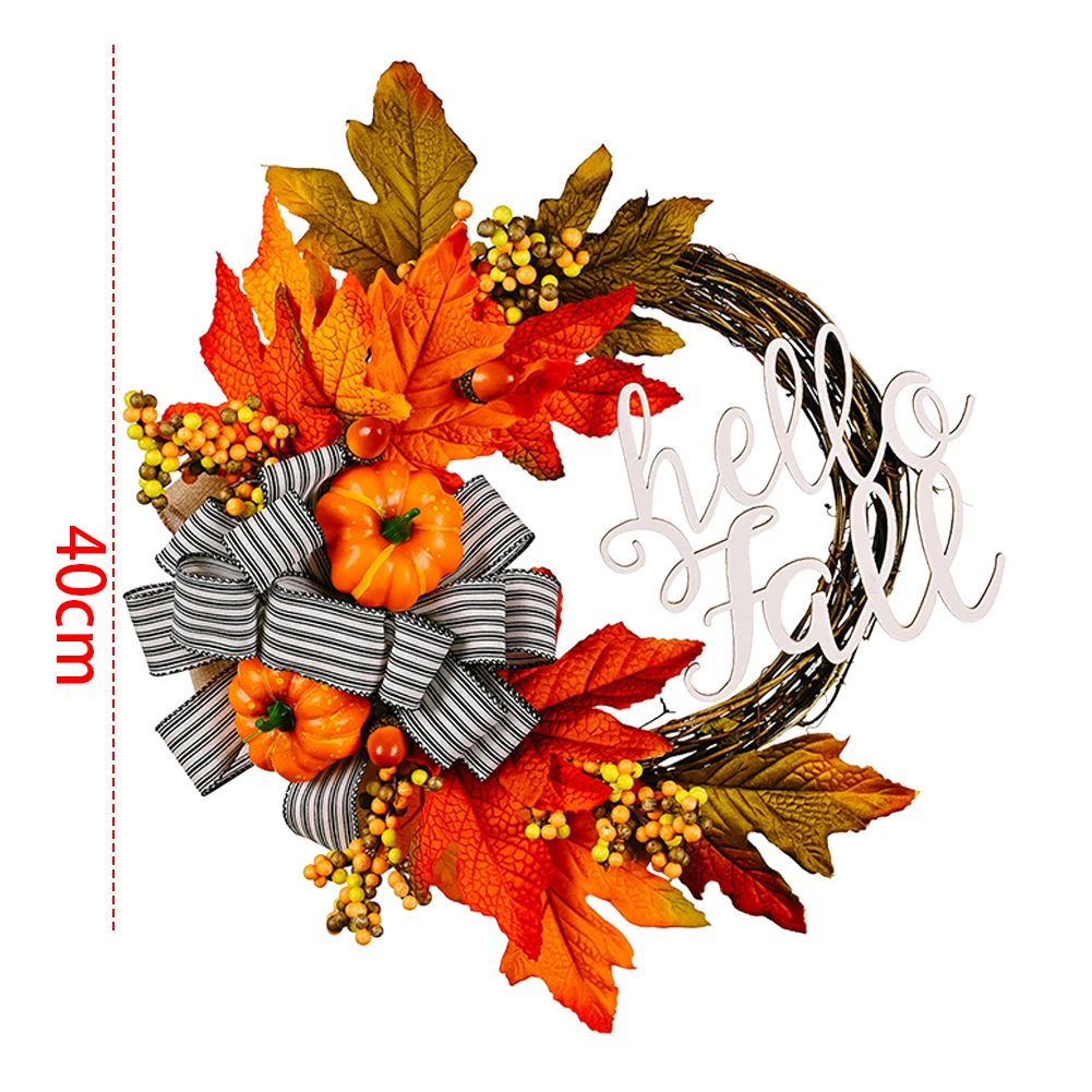 Maple Leaf & Pumpkin Wreath 6
