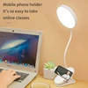 LED Portable Clip Table Lamp USB Rechargeable Clip Desk Lamp Bed Reading Night Light Touch 3 Dimming Modes Eye Protection Light 3