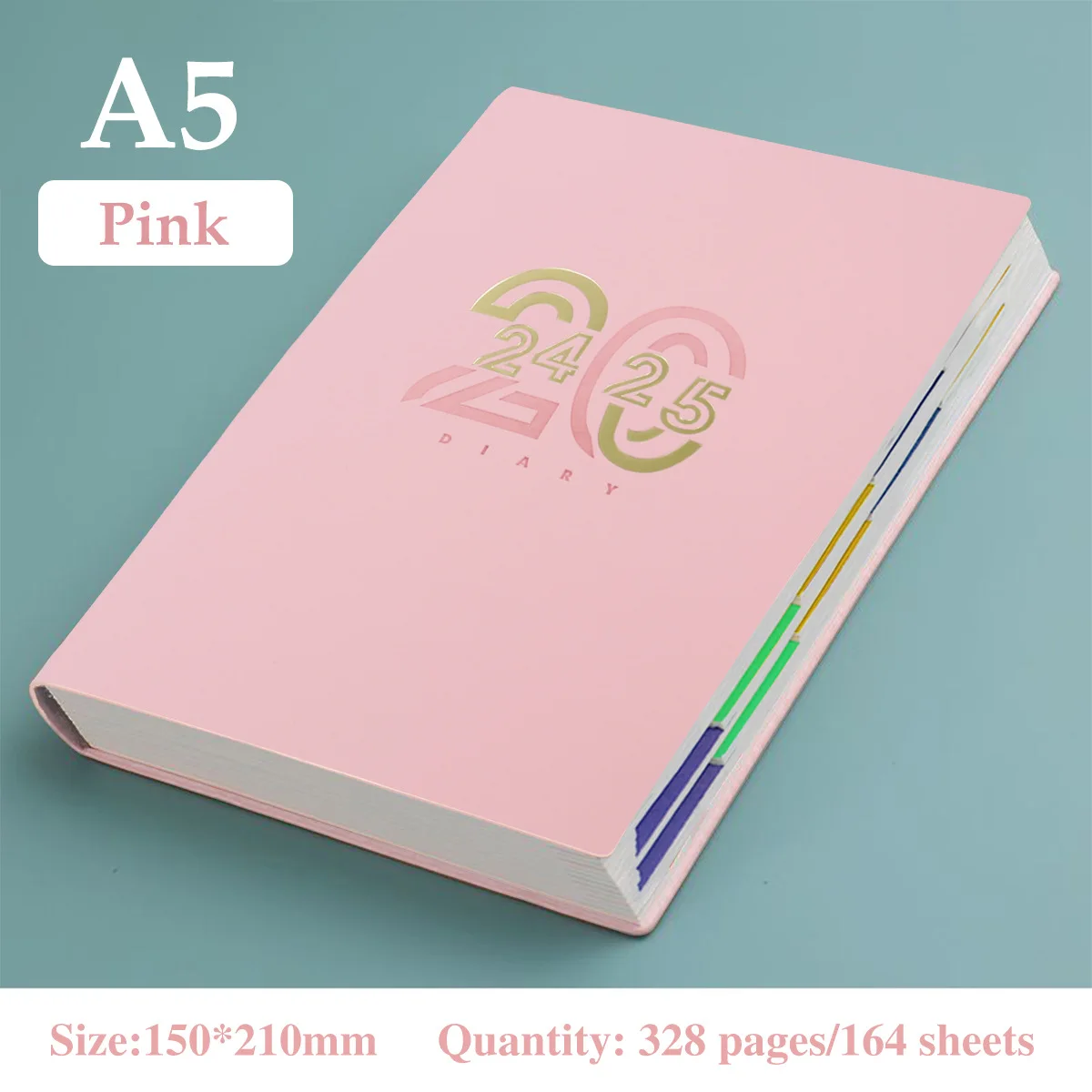 2024 2025 가죽 바인딩 플래너, 일정 A5 스페인어 노트북, 주간 계획, 월별 계획, 쓰기 문구, 사무실 문구