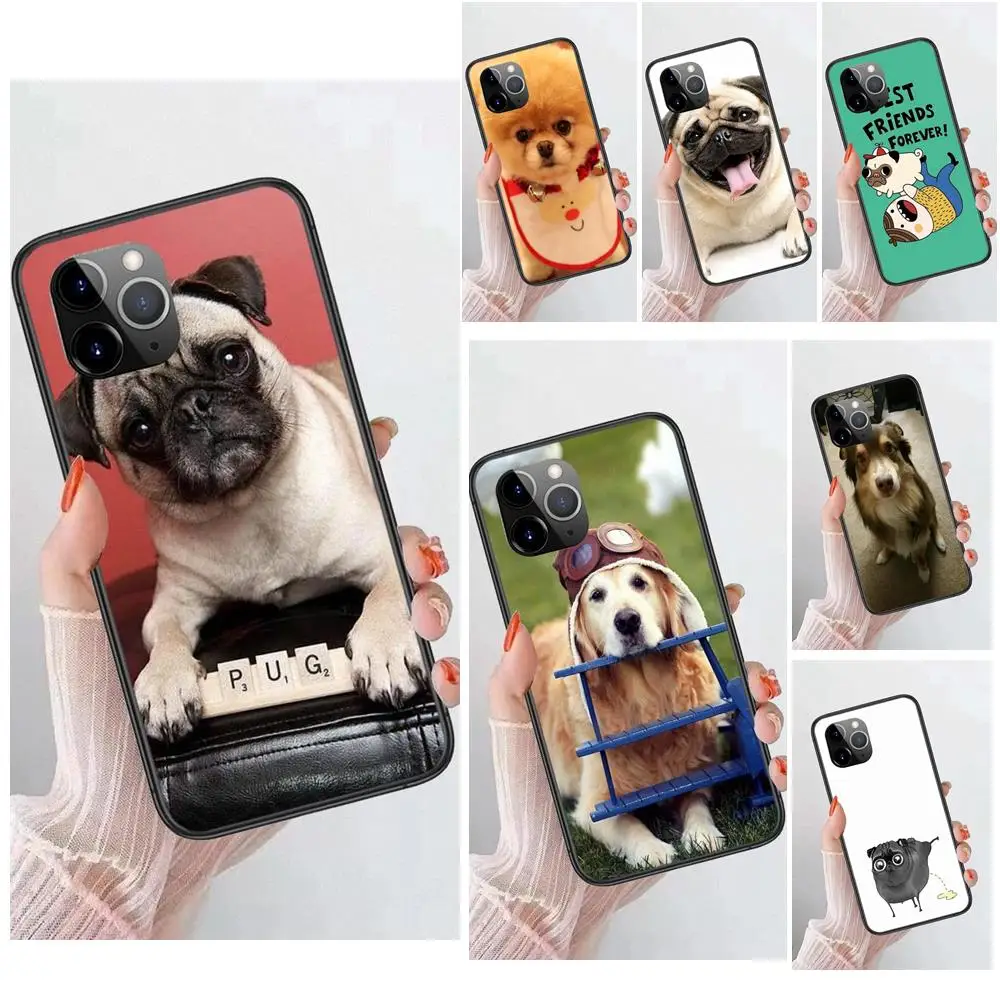 Pug Puppy Dog Per Apple Iphone 13 12 Mini 11 Pro Xs Max Xr X 8 7 6S 6 Plus 5S Se Tpu Custodia In Pelle Per Telefono Ebay