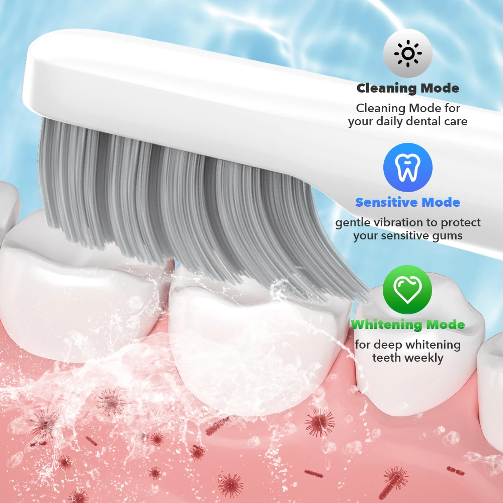 Description Picture 2 of itemSEJOY Sonic Electric Toothbrush Oral Cleaning Personal Care Appliances IPX7 5 Modes Smart Rechargeable Automatic Toothbrush