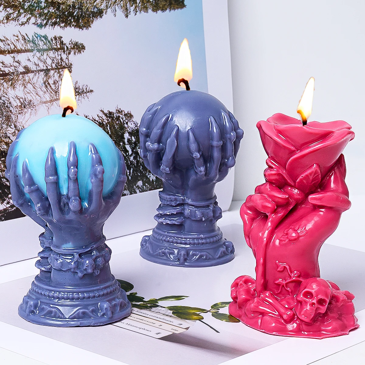 Witch Hand Candle Silicone Mold for DIY Halloween Crafts and Home Decor