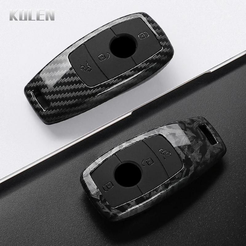 Carbon Fiber Style Car Key Case Cover