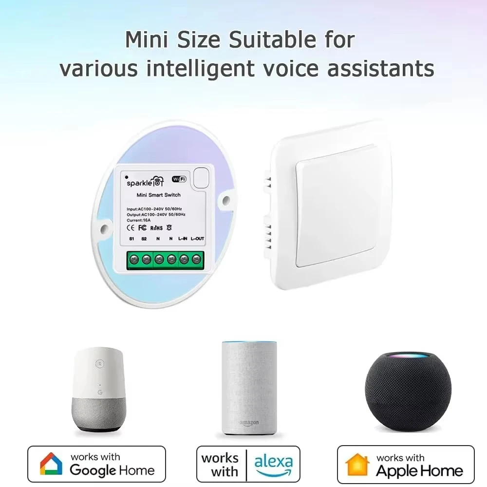 Matter WIFI Smart Switch Relay Smart Breaker Voice Control Homekit Siri 1 CH Module Automation Alexa Google Home