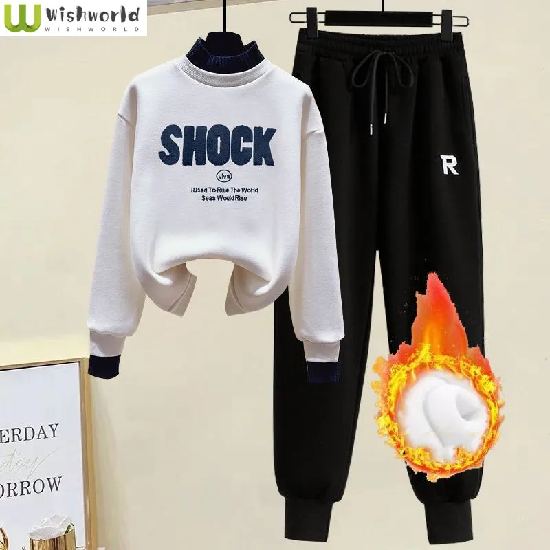 Plush and Thickened Sports Set 2023 Spring and Autumn Relaxed Age Reducing Top Casual Pants Age Reducing Two Piece Set oil water separator ac2000 pressure regulating valve pneumatic reducing air source processing triple piece filter