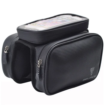 Borsa da bici impermeabile con tubo superiore per smartphone inferiore a 7 pollici Borsa da telaio anteriore per telefono da bici Borsa da supporto per telefono cellulare Accessori per bici