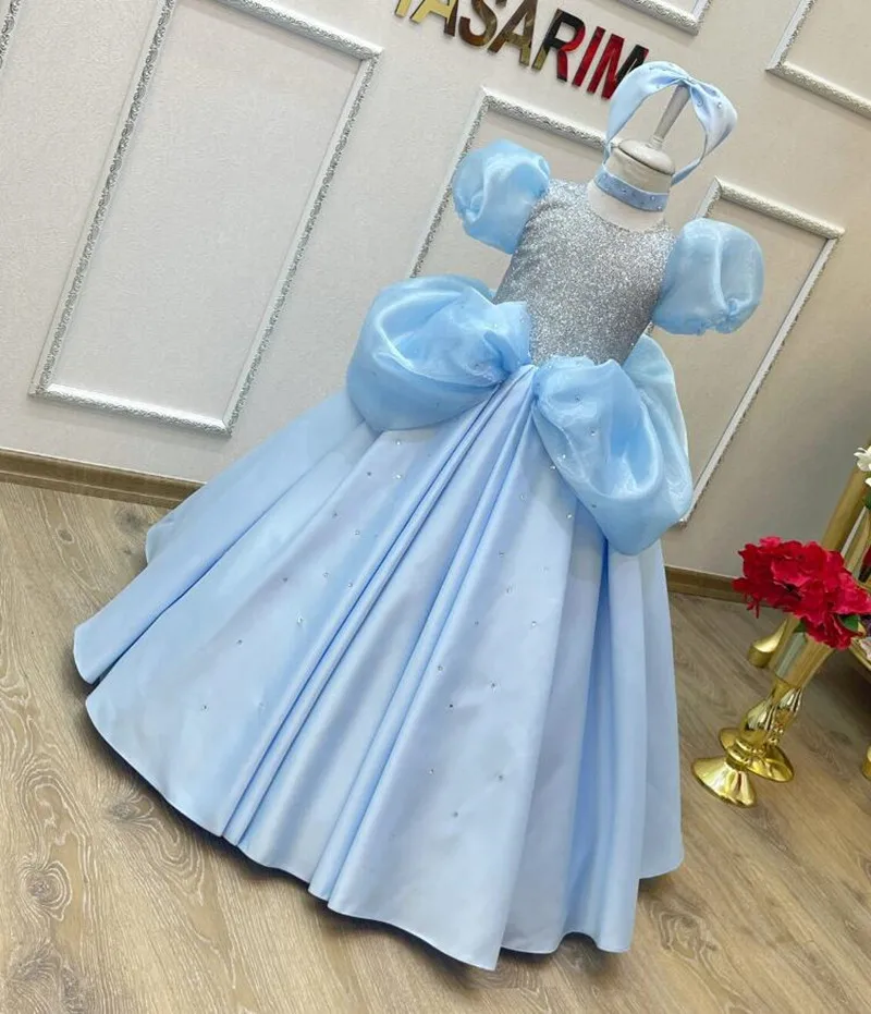 

Sparkle Cinderella Flower Girl Dress with Crystals New Gift for Girls Prom Christmas Party Gown Photography Cloth