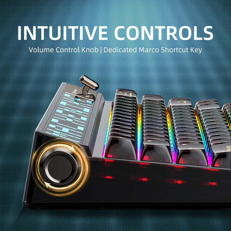 Machenike KT68 Pro Smart Screen Mechanical Keyboard 68 Keys