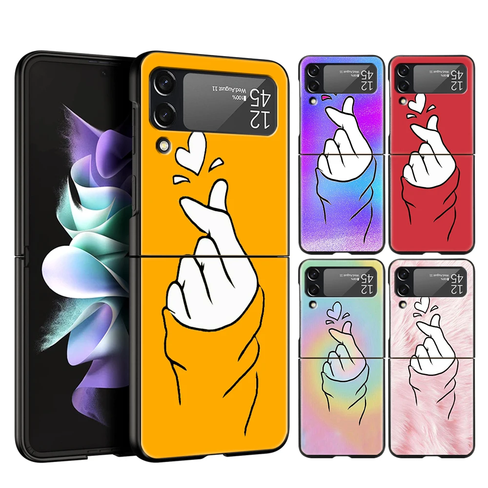 Custodia Rigida Per Pc Black White Love Kpop Per Samsung Galaxy Z Flip 4 Cover Antiurto Nera Per Samsung Z Flip 3 Shell Da 6.7 Pollici