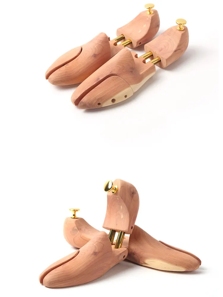 FamtiYaa 2Pcs Adjustable Shoe Shaper Twin Tube Red Cedar Wood Shoe Tree For Man