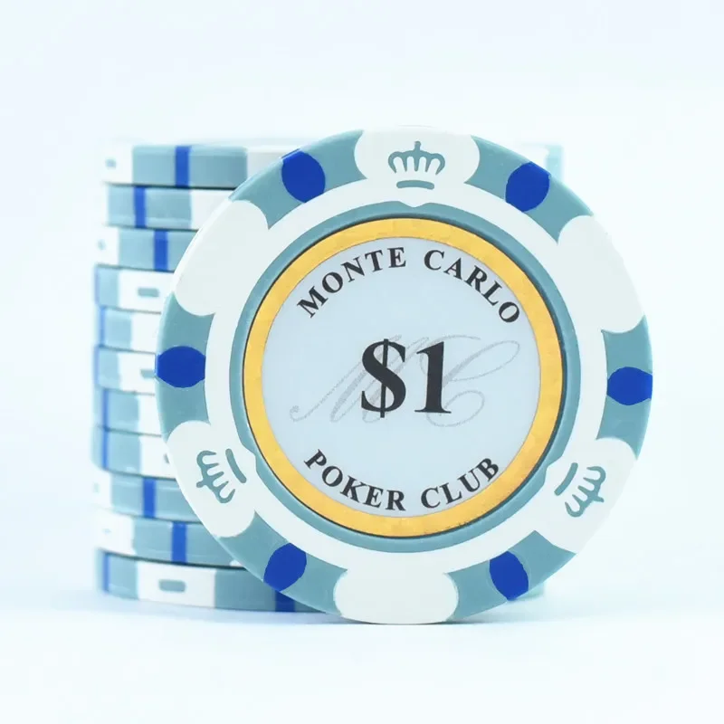 Monte Dollar Carlo Coins Golden Clay Poker Chips Casino Coins 14gram Clay Coin 10pcs poker chips,plastic game coins