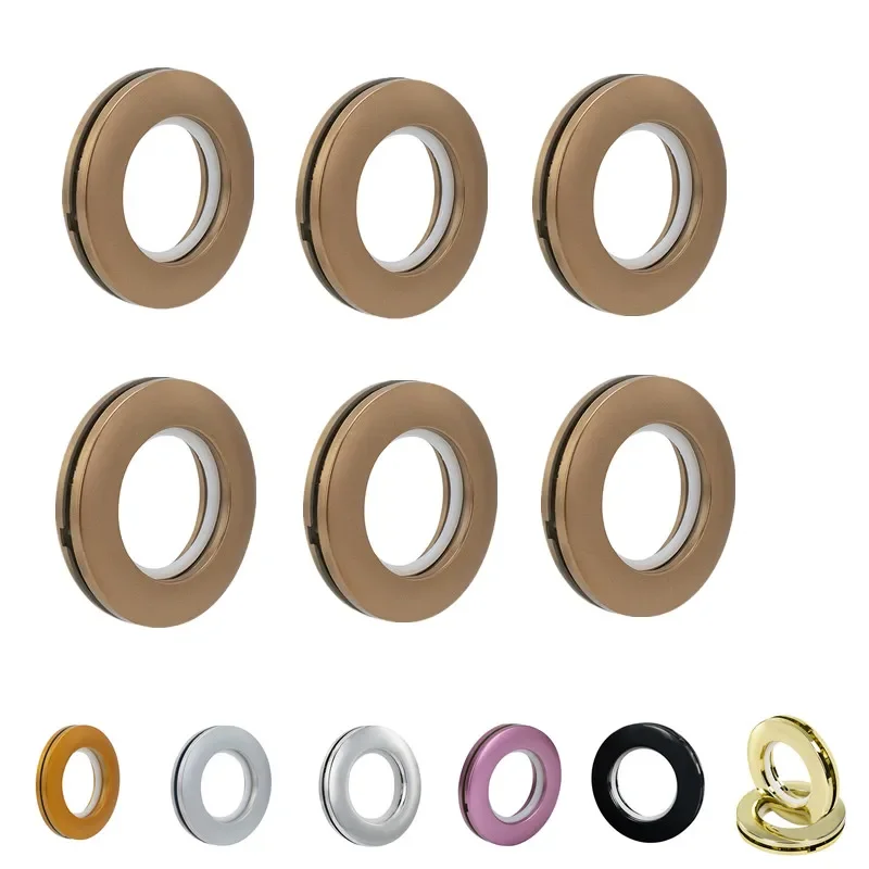 6PCS 플라스틱 커튼 그로멧 키트 4.3cm 내경 나노 스케일 저소음 로마 링 창 커튼 막대 홈 장식