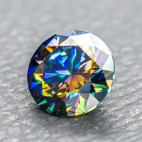Moissanite Stone Round Cut Rainbow Purple Gemstone Lab Grown Diamond for DIY Jewelry Making Materials with GRA Certificate 2