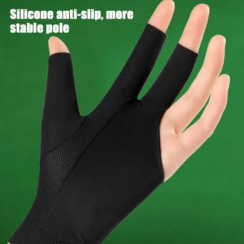 Professional Billiard Gloves 3-Finger Billiard Non-Slip Breathable Single Gloves Elastic Cue Quick Dry Professional
