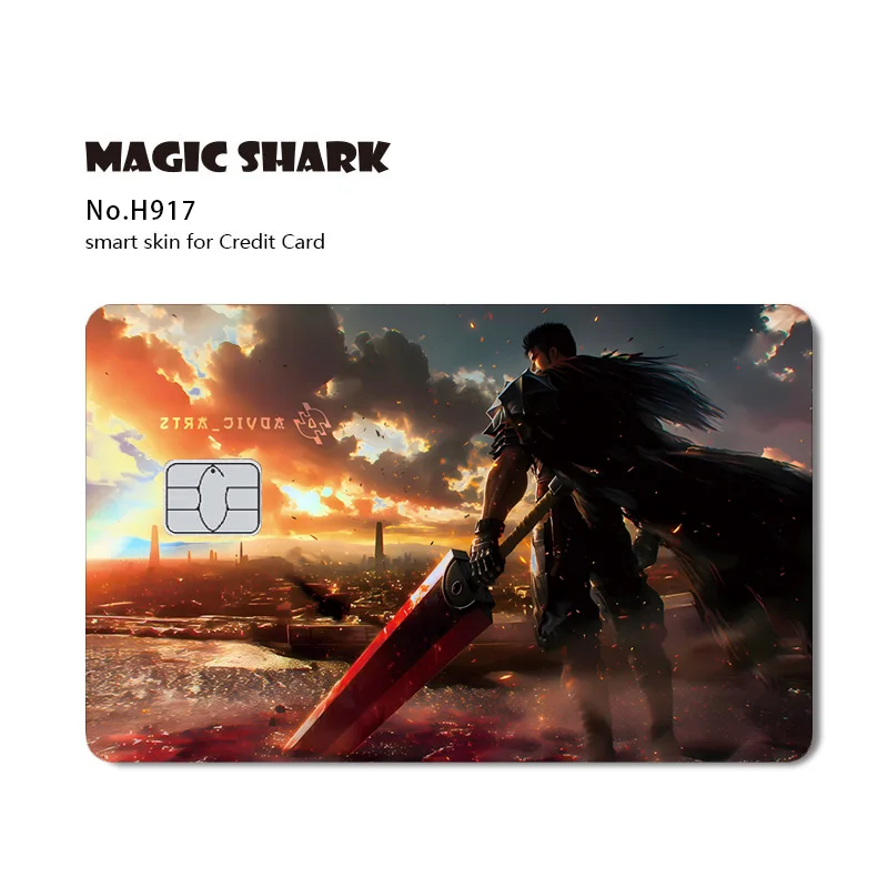 Magic Shark Dark Anime Holographic Card Sticker Skin