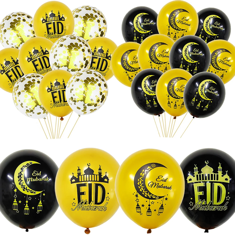 10 Stück 12 Zoll Eid Mubarak Latexballons Ramadan Dekoration 2026 Gold Mond Stern Ballon Ramadan Eid Muslimische Islamische Partyzubehör