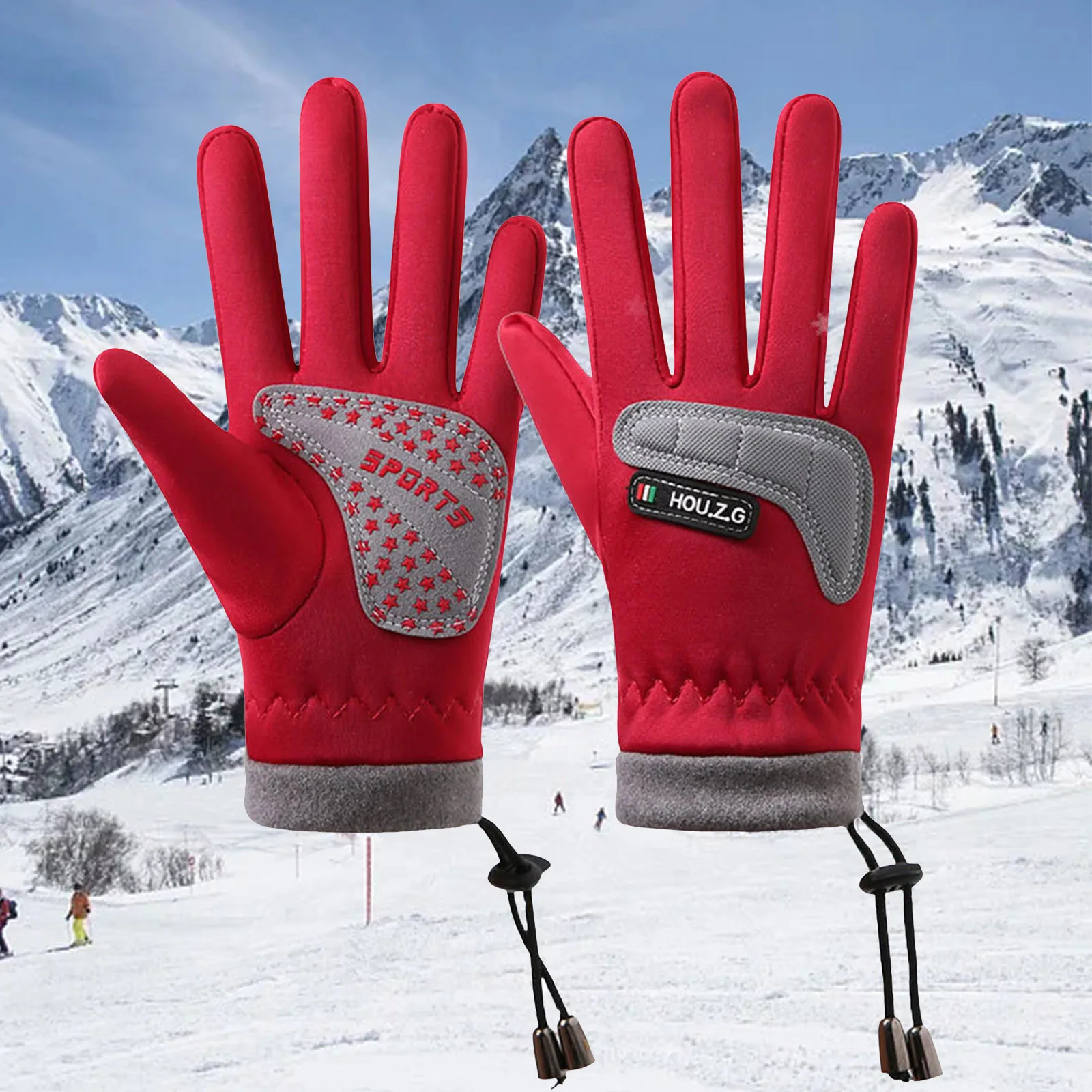 

Children Cycling Gloves Cold Winter Wingproof Non-Slip Bicycle Skating Ski Outdoor Sports Fleece Warm Kids Gloves