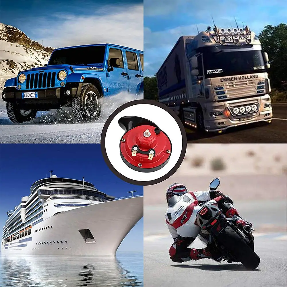 Universal Loud Car Horn 12V Electric Snail Train Horn Super Loud Waterproof Horns Siren for Motorcycle Car Truck SUV Boat