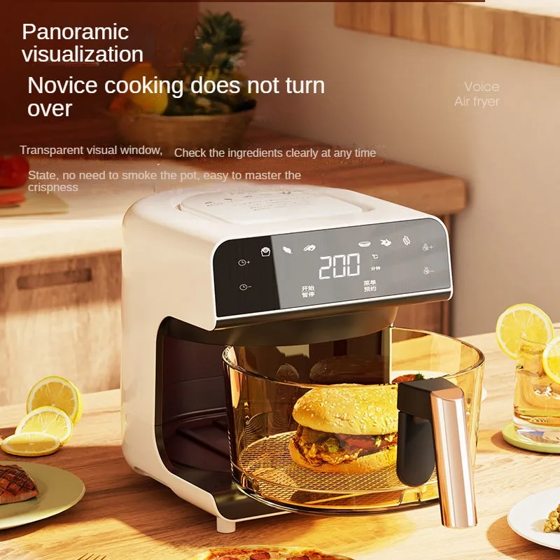 5L Air Fryer Intelligent Voice Touch Button Smoke-free Reservation Timer Automatic Power Off Multifunctional Fryer for Home Use 2