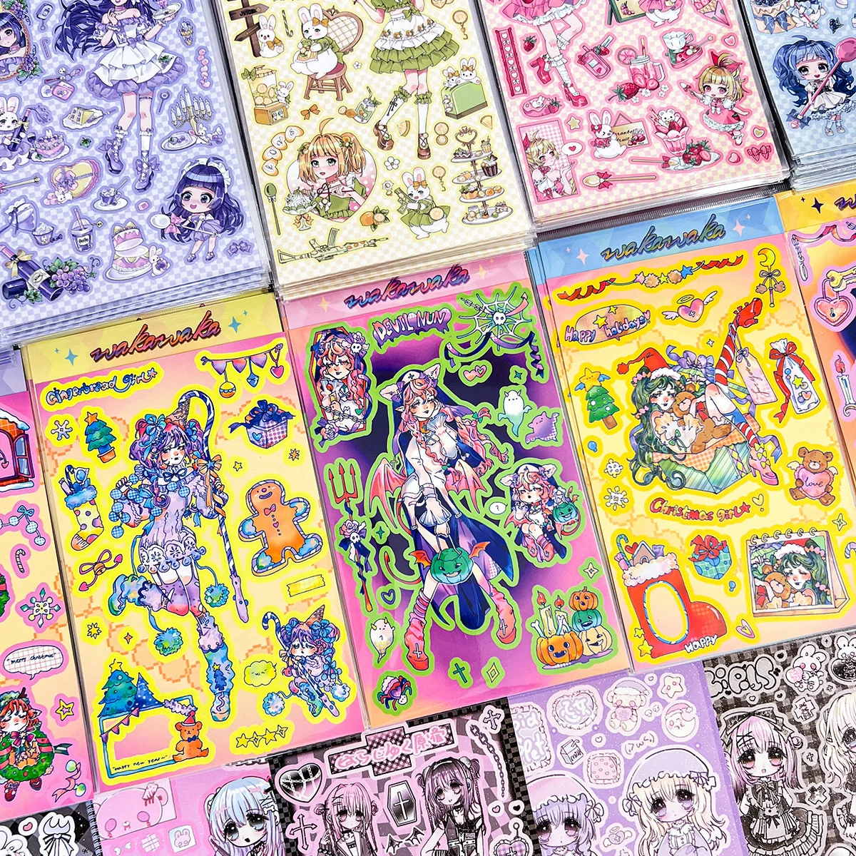 

Sharkbang New Arrival 1/4/6/8pcs BOBO Scrapbook Stickers Korean Decor Lable Journal Album Stationery Kawaii Sticker Suppliers