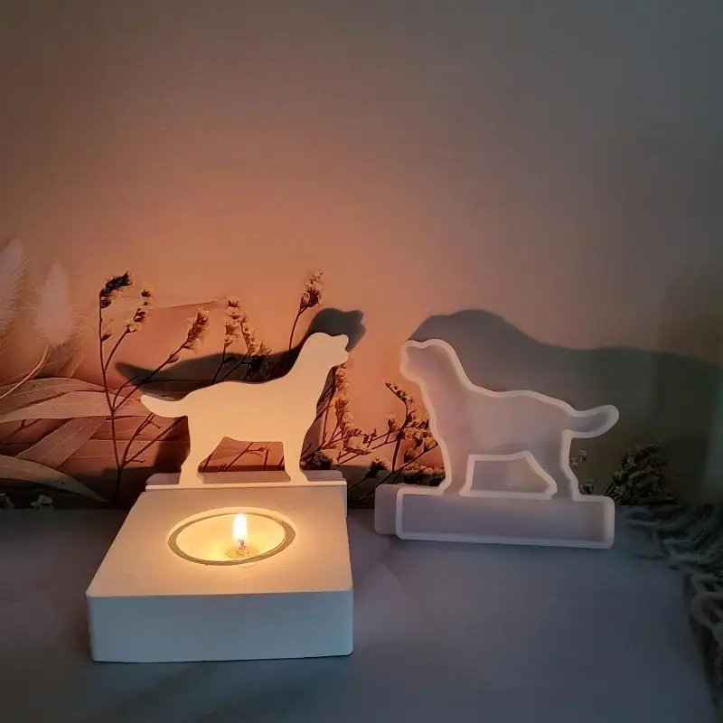 크리스마스 시리즈 양초 거치대 실리콘 몰드, DIY 트리 하우스 촛대 장식, 송진 몰드, 3D 석고 공예, 홈 데코
