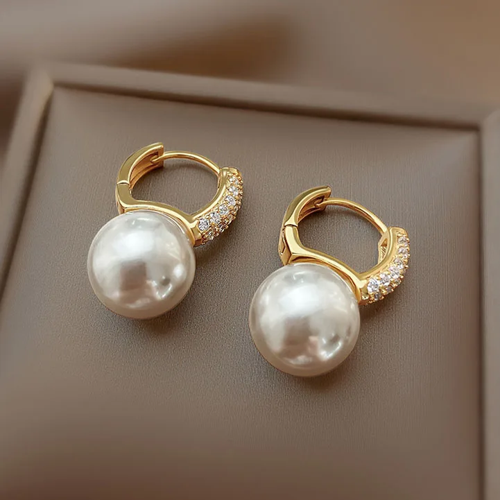 Pearl Earrings South Korea Fashion Pearl Drop Earrings Birthday Party Gift Woman Jewelry Stud Earrings