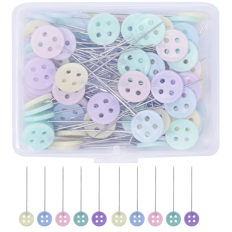 

50PCS Patchwork Pins Sewing Quilting Tools Sewing Embroidery Tools Needle Fixed Button Pins DIY Sewing Tools Accessories