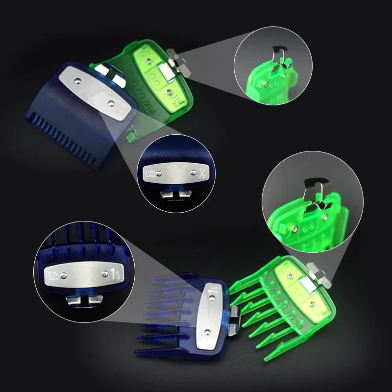 Professional Hair Clipper Guide 2Pcs 1.5mm/4.5mm Transparent Metal Buckle for Wahl Madeshow and JRL hair clipper hair trimmer