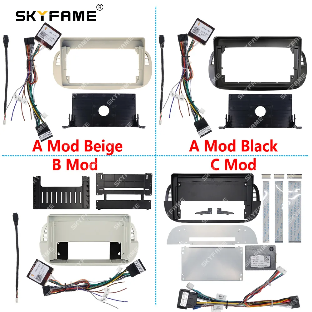 Skyfame Car Frame Fascia Adapter Android Radio Dash Fitting Panel Kit Per Fiat 500