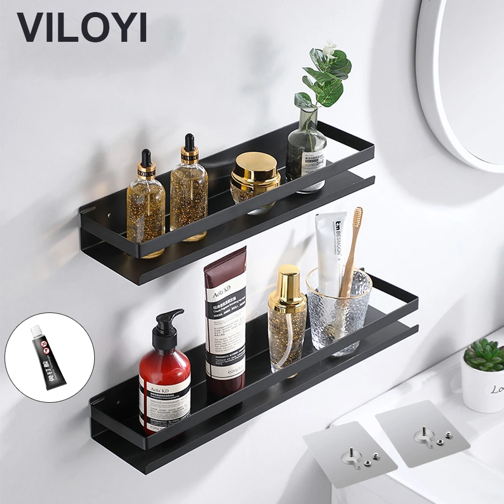 VILOYI Stainless Steel Bathroom Shelves Punch Free Wall Mounted Storage