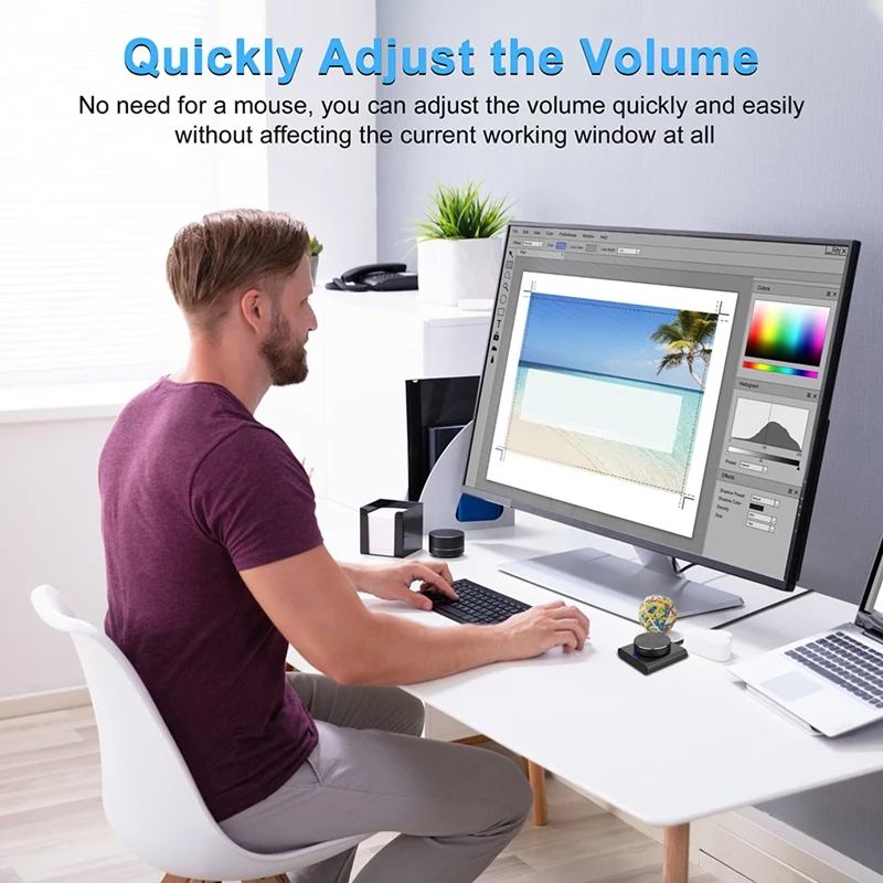 USB Volume Control Knob External Audio Adjuster With USB Cable For PC Speaker Knob Switch