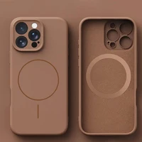 Soft Wireless Charge Microfiber Magnetic Case for iPhone 16 15 14 13 12 11 Pro Max Plus Lens Protector Compatible Colorful Cover 1